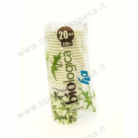 Bicchieri compostabili Flo biologica x 20