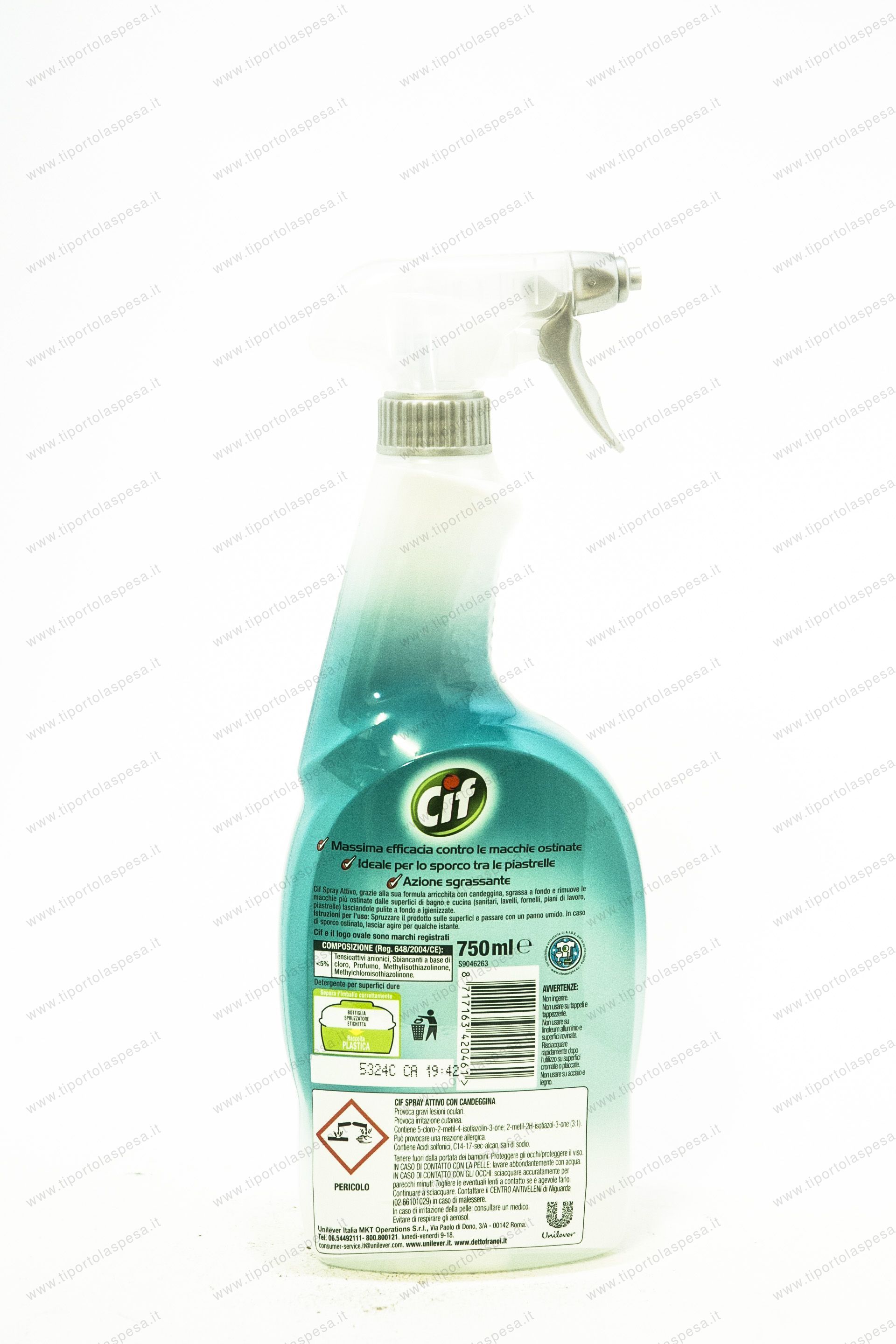 Detergente spray attivo con candeggina Cif ml.750 