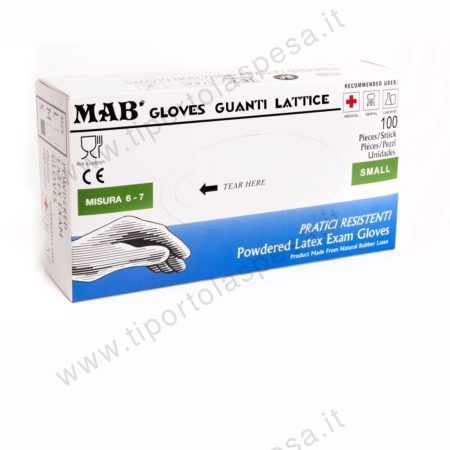Guanti lattice monouso Mab misura piccola