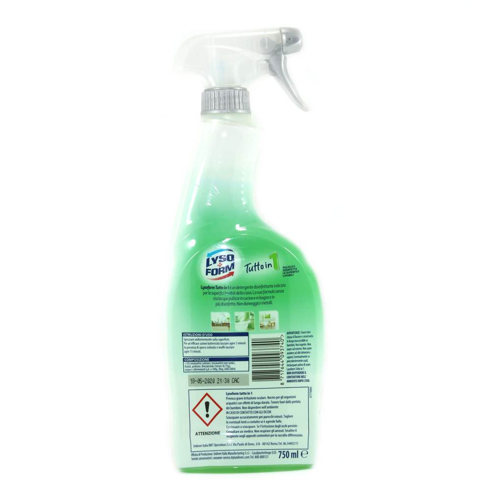 Detergente disinfettante spray Lysoform tutto in 1 ml.750 