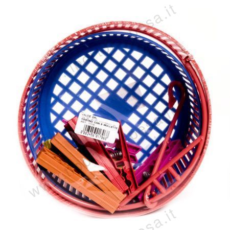 Cestino porta mollette Valce con 8 mollette