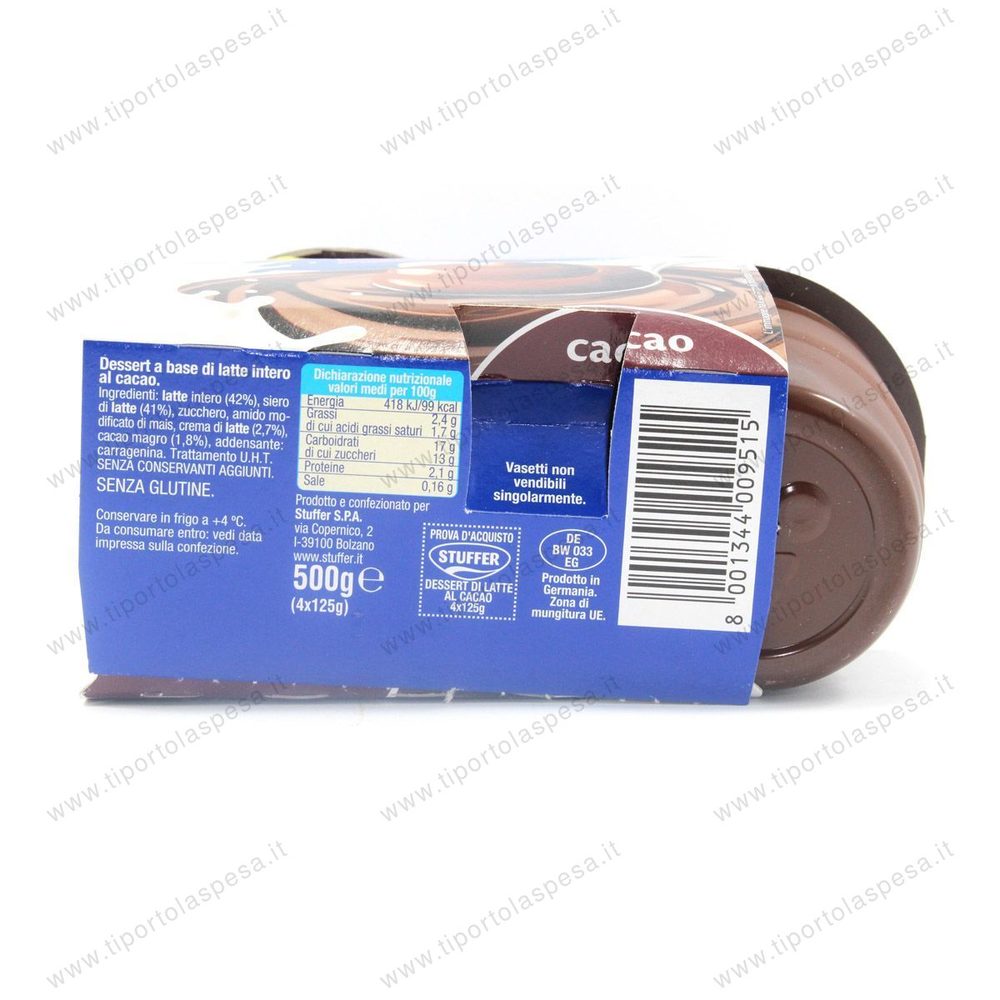 Dessert di latte al cacao Stuffer x 4 - www.tiportolaspesa.it