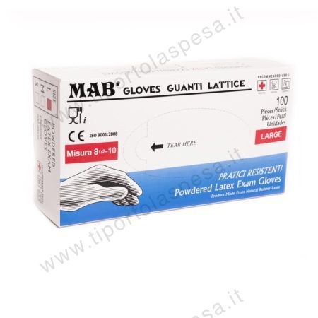 Guanti lattice monouso Mab misura grande