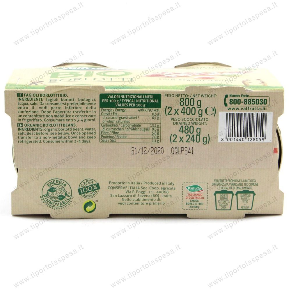 Fagioli borlotti BIO Valfrutta gr.400 x 2 - immagine 2