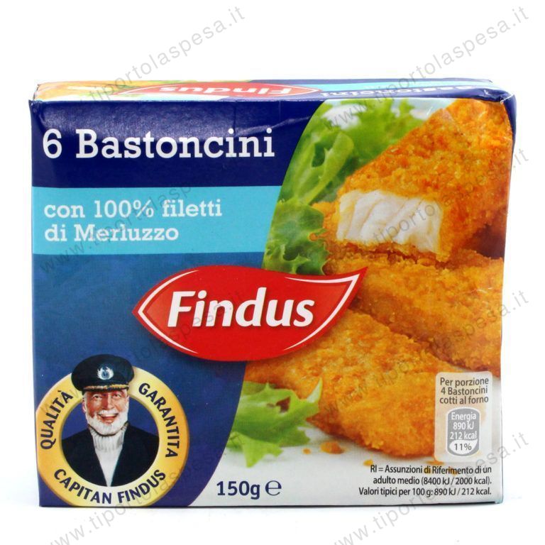 Bastoncini filetti di merluzzo Findus x 6 www.tiportolaspesa.it Bastoncini filetti di merluzzo Findus x 6 www.tiportolaspesa.it