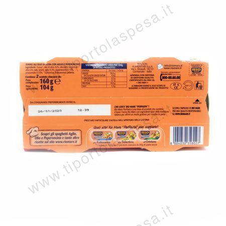 Tonno olio oliva per pasta aglio peperoncino Rio Mare gr.160x2 - immagine 2