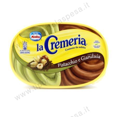 Vaschetta gelato La Cremeria Motta pistacchio e gianduia gr.500