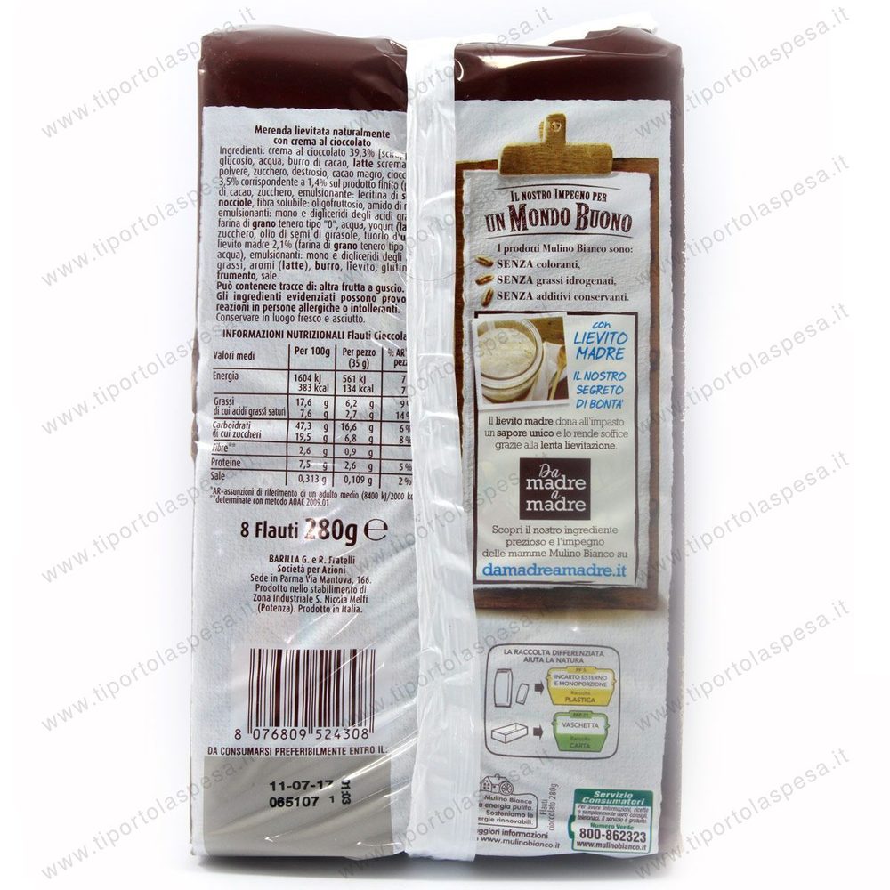 Merendine flauti Mulino Bianco cioccolato x 8 - immagine 2