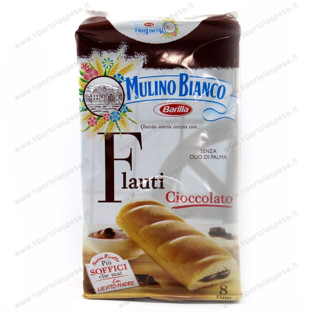 Merendine flauti Mulino Bianco cioccolato x 8