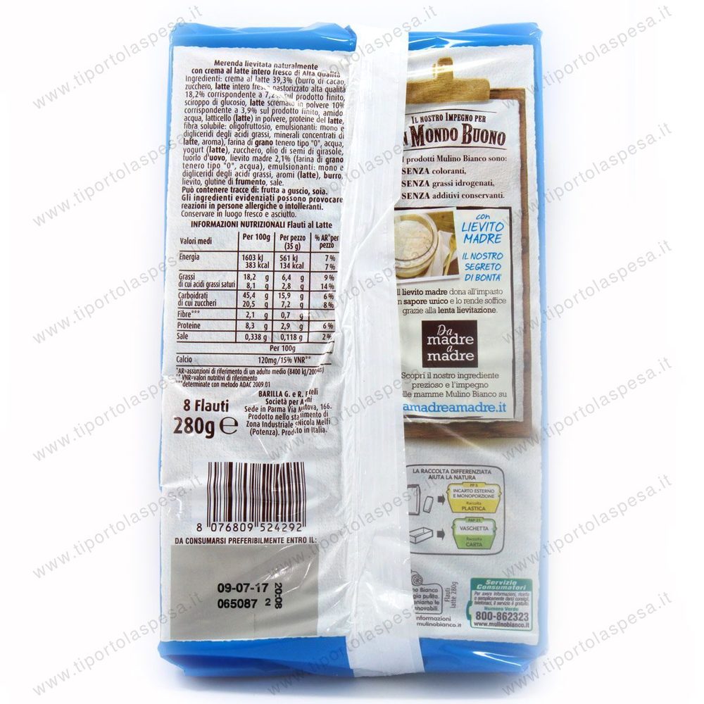 Merendine flauti al latte Mulino Bianco Barilla x 8 - immagine 2
