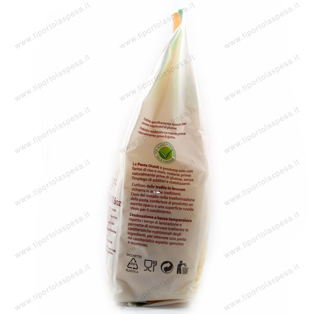 Pasta di riso e mais fusilli Dialdì no glutine, vegano gr.500 - immagine 2