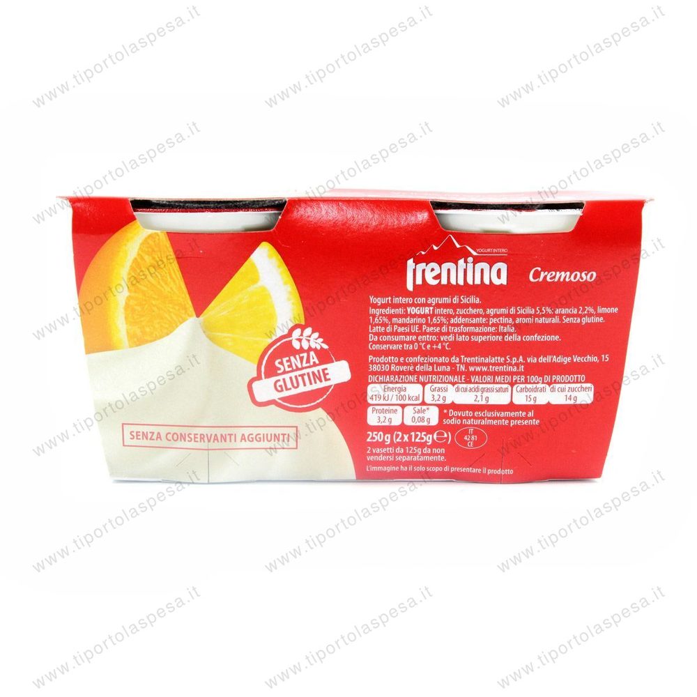 Yogurt cremoso agrumi di Sicilia Trentina gr.125 x 2