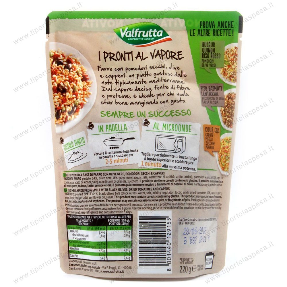 Pronti a vapore Valfrutta gr.220 - immagine 2