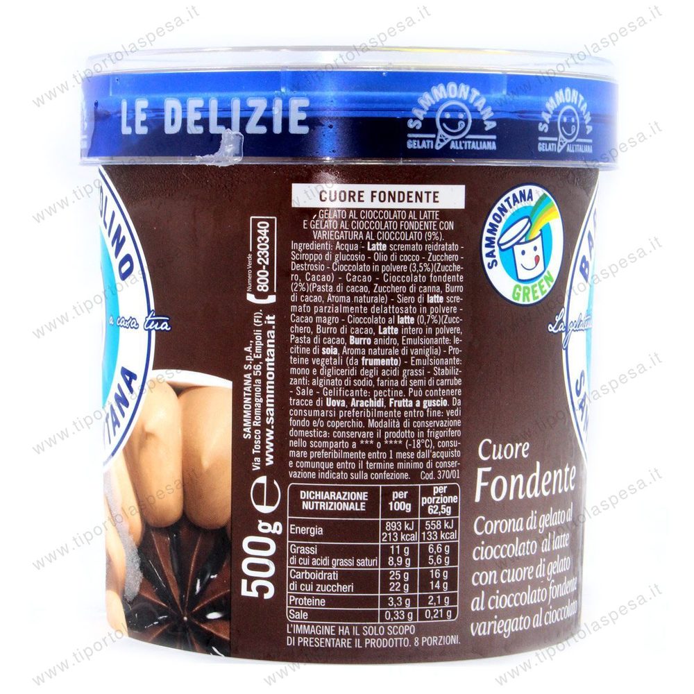 Gelato barattolino cioccolato al latte cuore fondente Sammontana - immagine 2