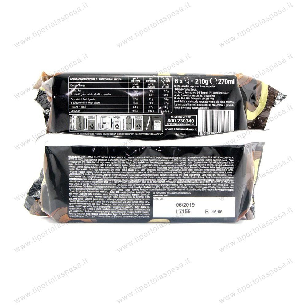 Gelato Non Mordere Sammontana panna cioccolato nocciole x 6 gr.210 - immagine 2