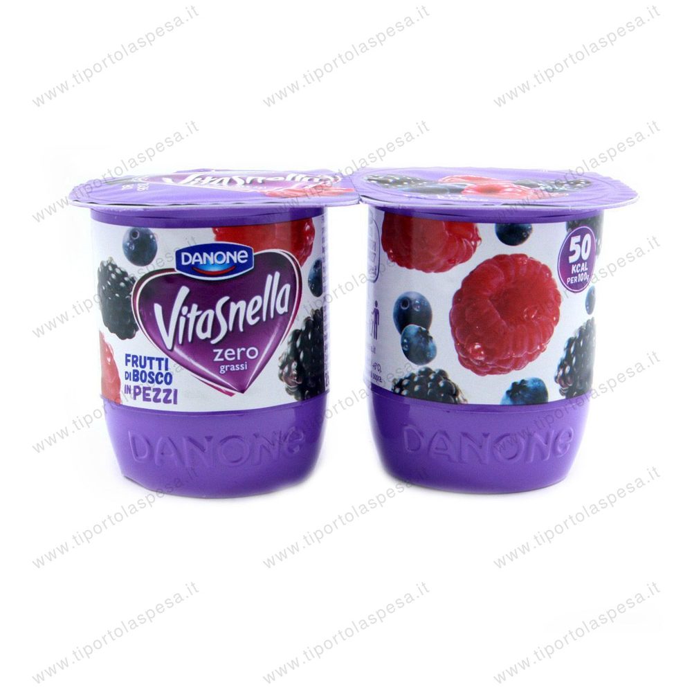 Yogurt frutti di bosco in pezzi Vitasnella Danone gr.125 x 2