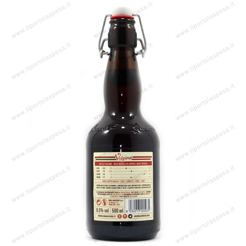 Birra doppio malto orzo e frumento Amarcord volpina ml.500 - immagine 2