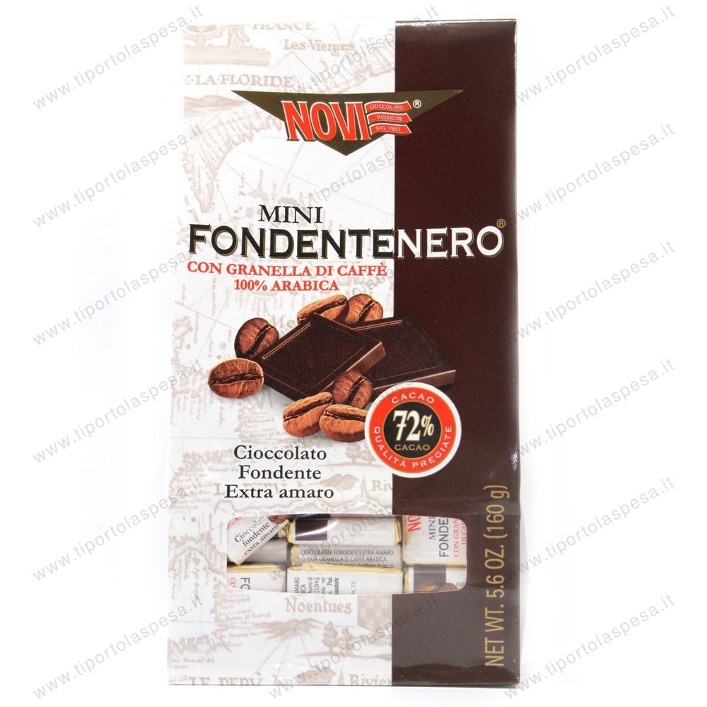 Cioccolatini mini fondente nero con granella caffè Novi