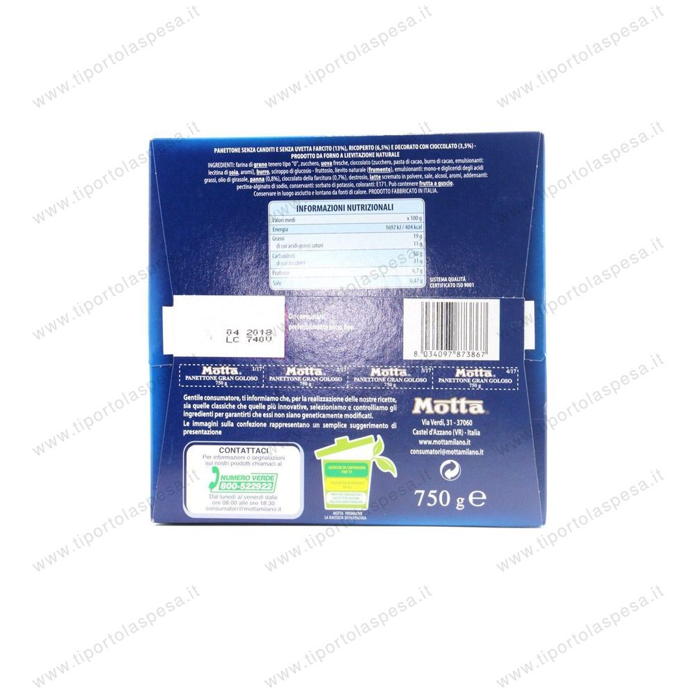 Panettone Motta Gran Goloso cioccolato e panna gr.750 - immagine 2
