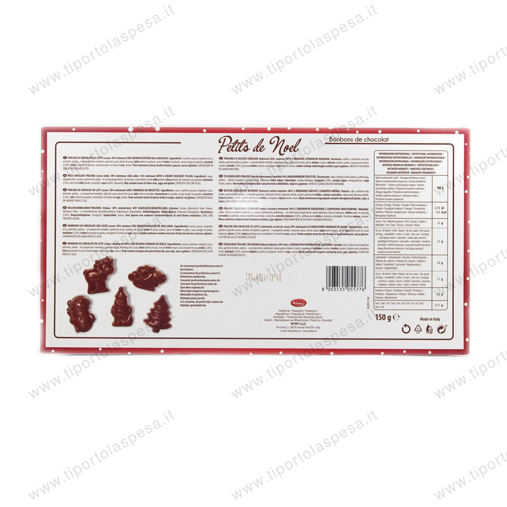 Praline cioccolato latte nocciola bonbons Petits de Noel Witor's gr.150 - immagine 2