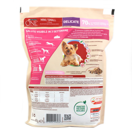 Crocchette per cani piccola taglia <10kg delicate Purina One gr.800 - immagine 2