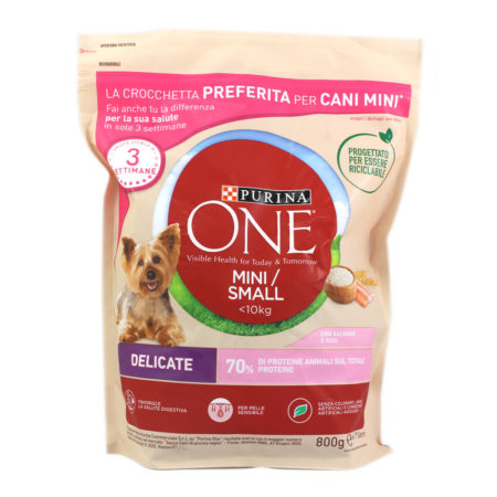 Crocchette per cani piccola taglia <10kg delicate Purina One gr.800