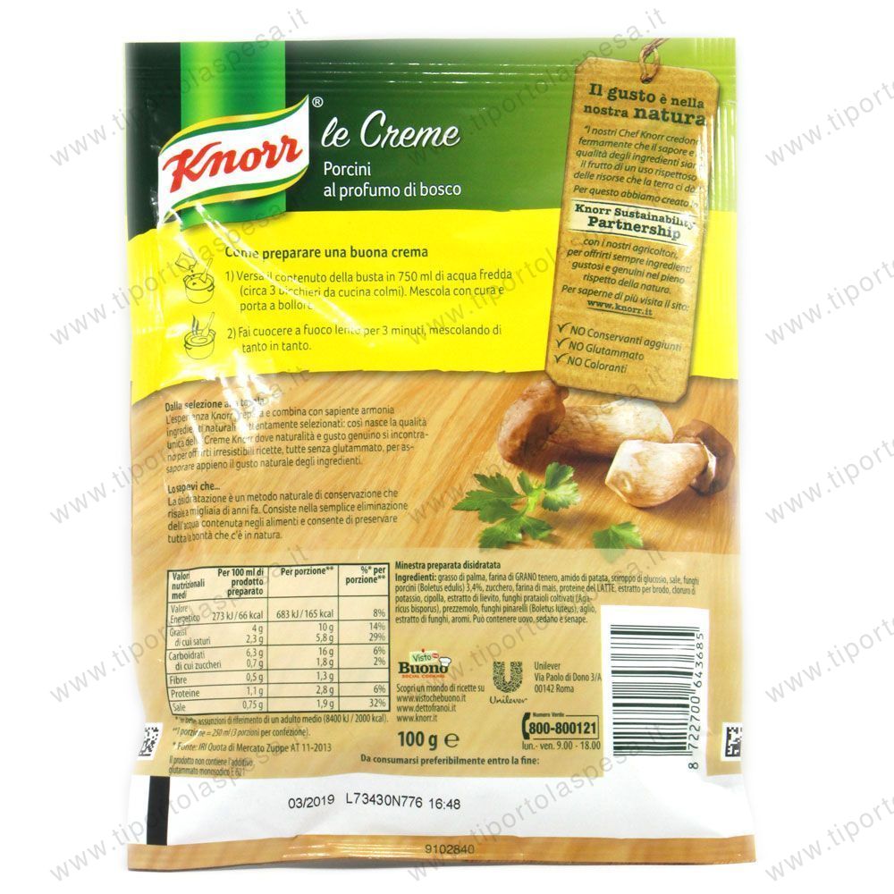 Crema funghi Porcini Knorr Le creme gr.100 www.tiportolaspesa.it