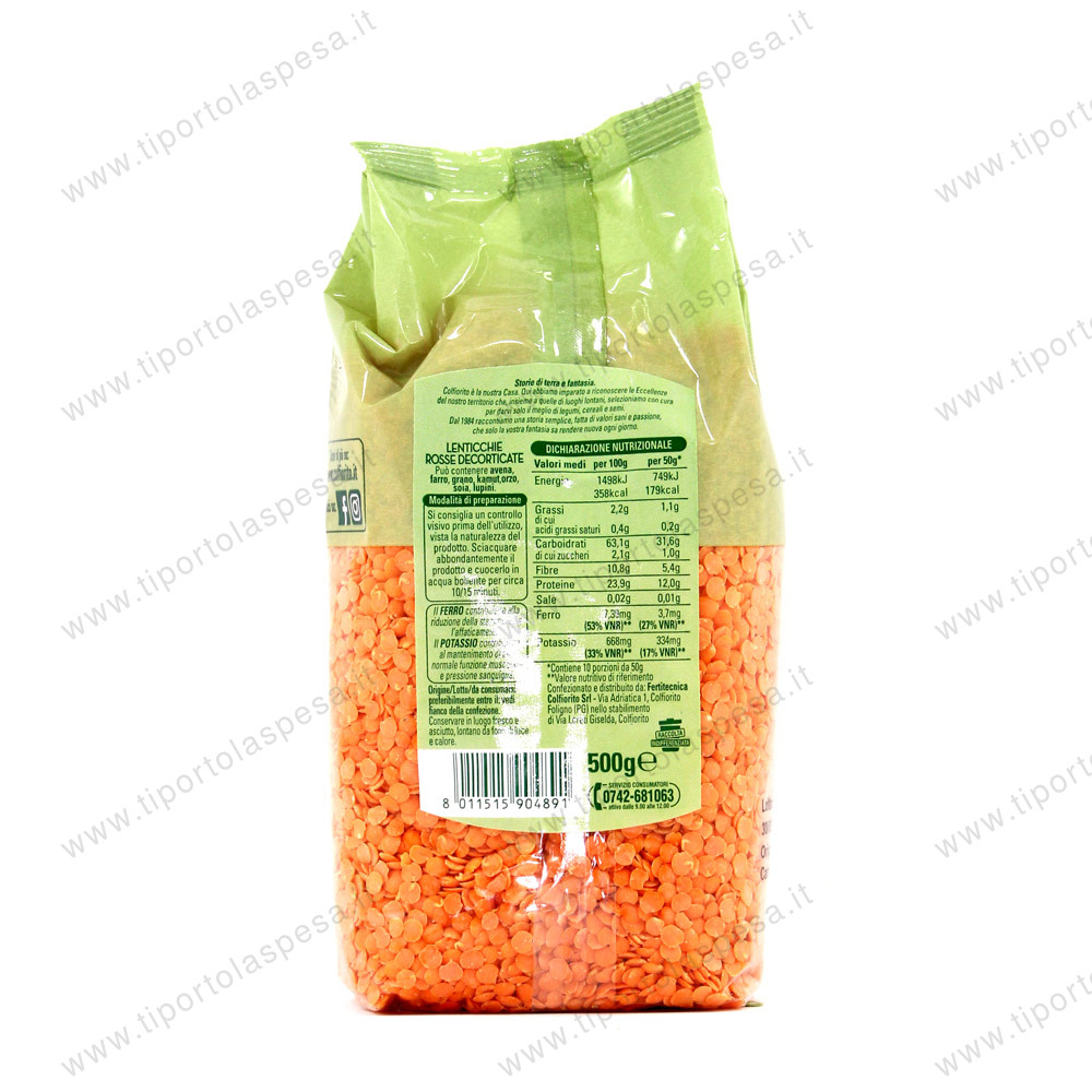 Lenticchie rosse decorticate Colfiorito gr.500 - immagine 2
