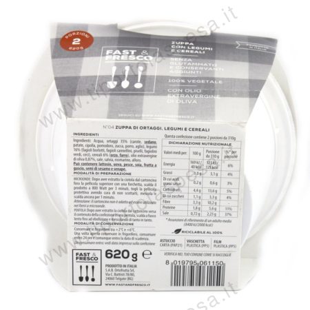 Zuppa legumi e cereali Fast & Fresco SAB gr.620 - immagine 2