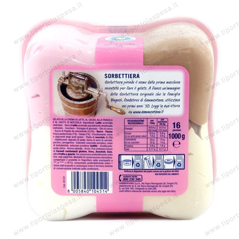 Vaschetta gelato Sorbettiera Sammontana kg.1 gusti vari - immagine 2