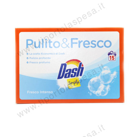 Detersivo bucato mano lavatrice Dash simply 15 misurini gr.975