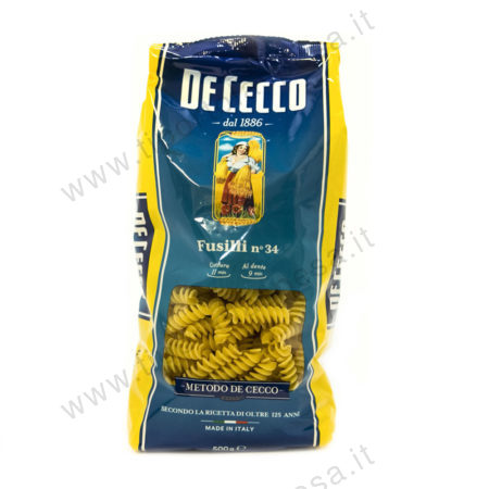 Pasta semola De Cecco fusilli nr.34
