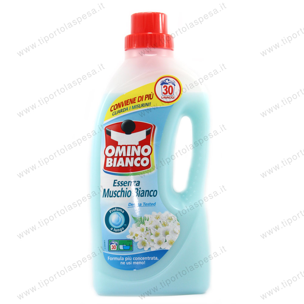 Detersivo liquido lavatrice muschio bianco Omino bianco 30 lavaggi lt.1,5 