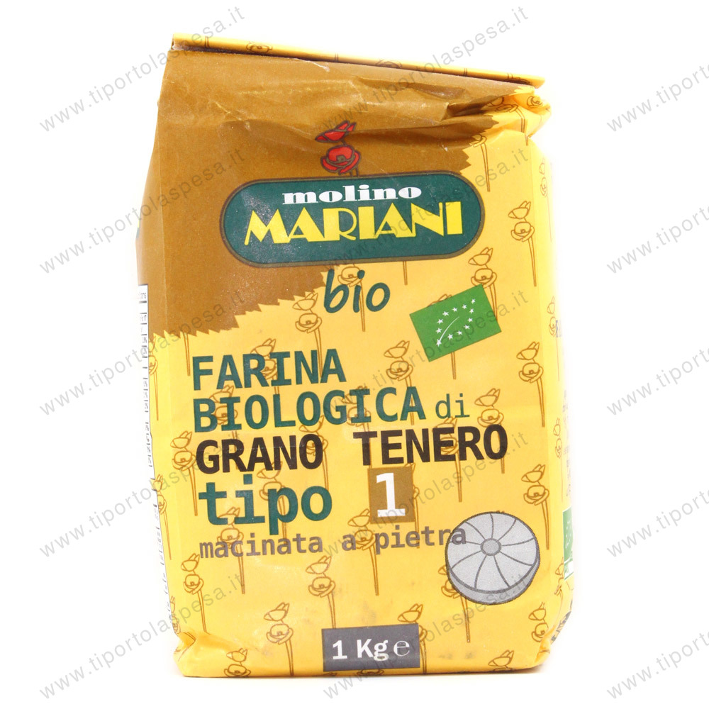 Farina grano tenero macinata a pietra Molino Mariani tipo 1 kg.1