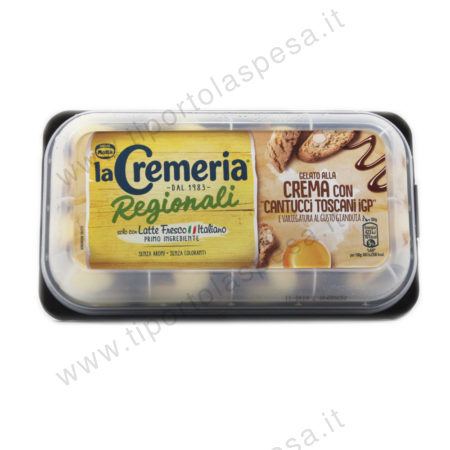 Vaschetta gelato crema con cantucci toscani igp La Cemeria gr.500