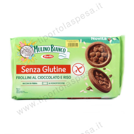 Biscotti frollini cioccolato e riso senza glutine Mulino Bianco Barilla gr.250