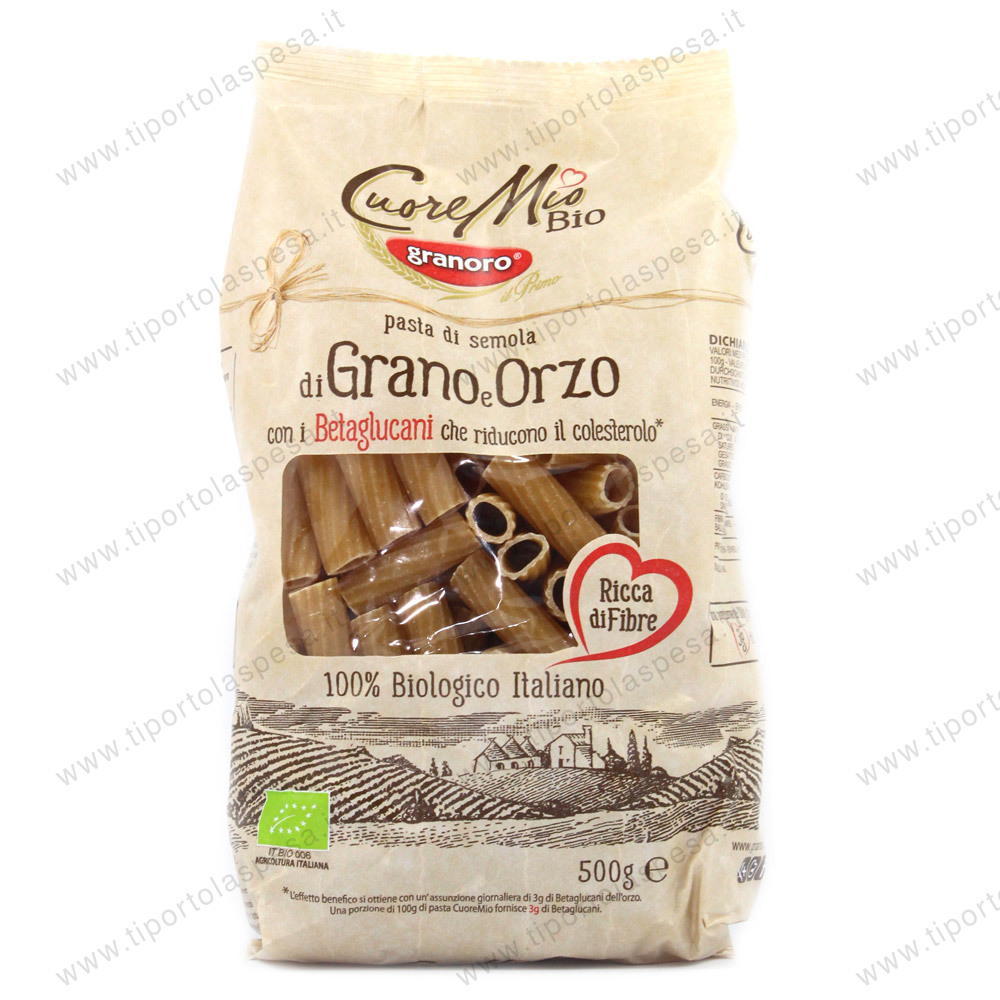 Pasta semola tortiglioni grano e orzo Cuore Mio Granoro Bio gr.500