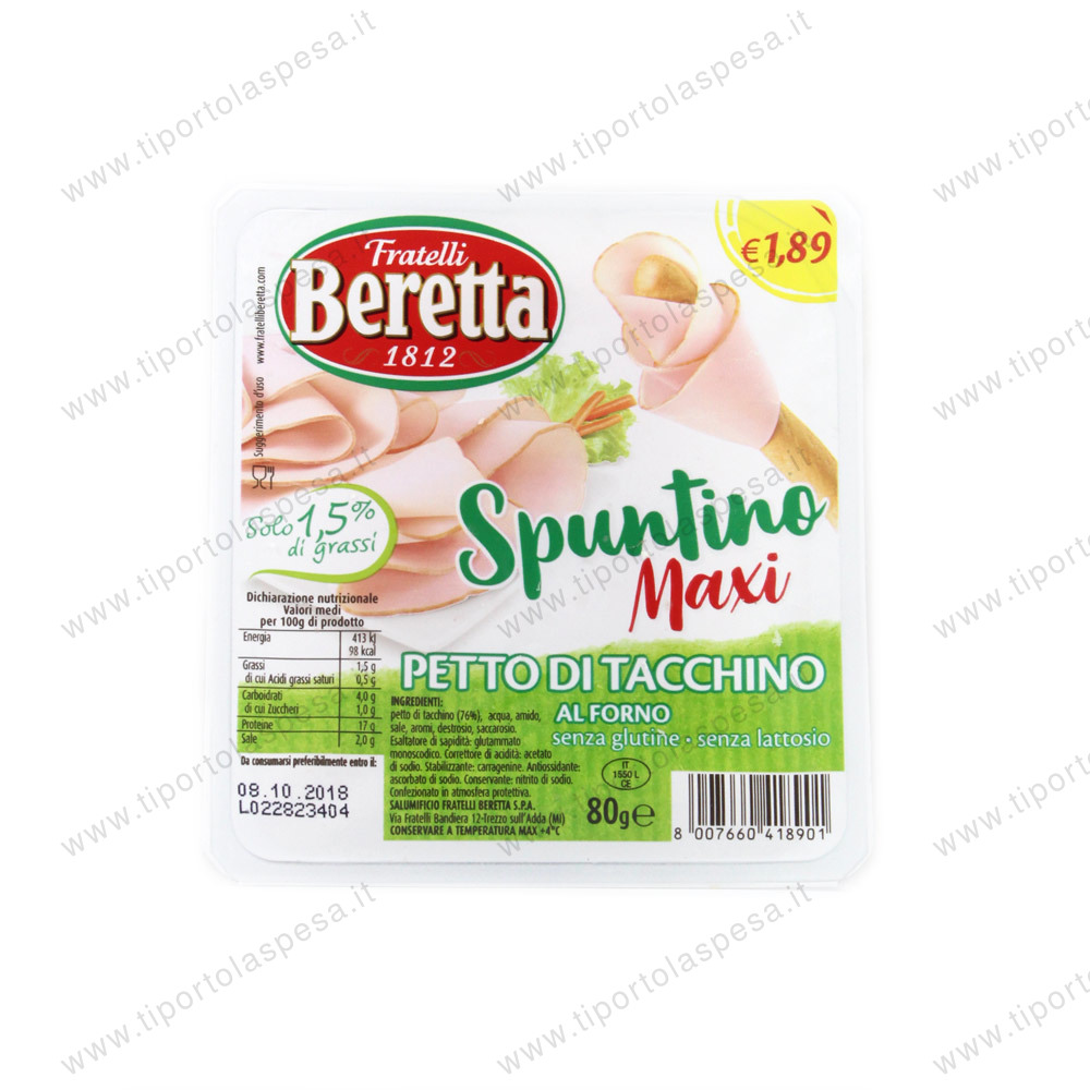 Petto tacchino al forno spuntino maxi Beretta gr.80