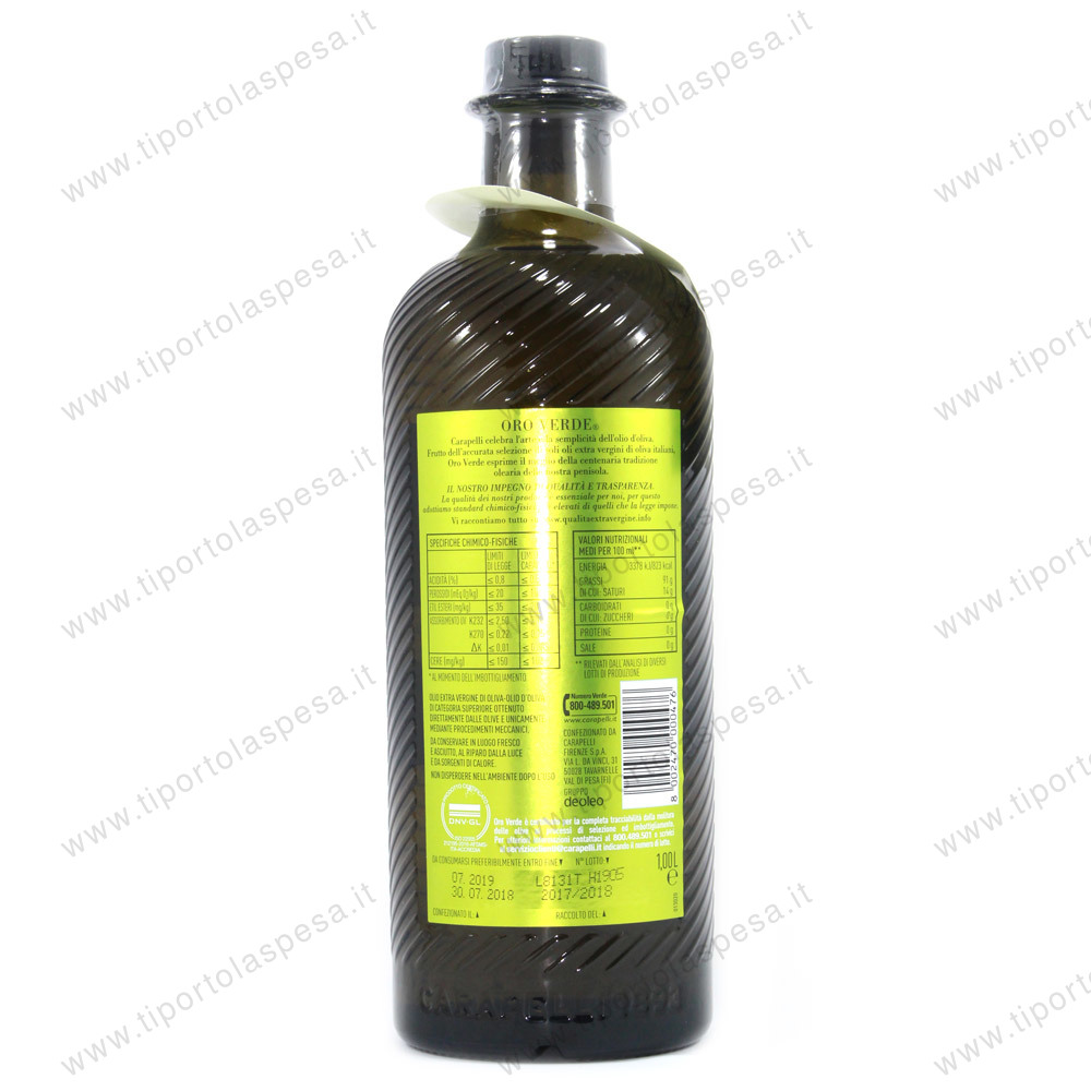 Olio extra vergine oliva Oro Verde Carapelli lt.1 100% Italiano - immagine 2