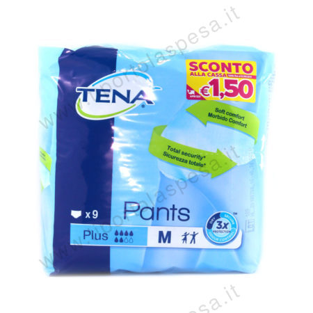 Mutandine assorbenti Tena Pants plus medium x 9
