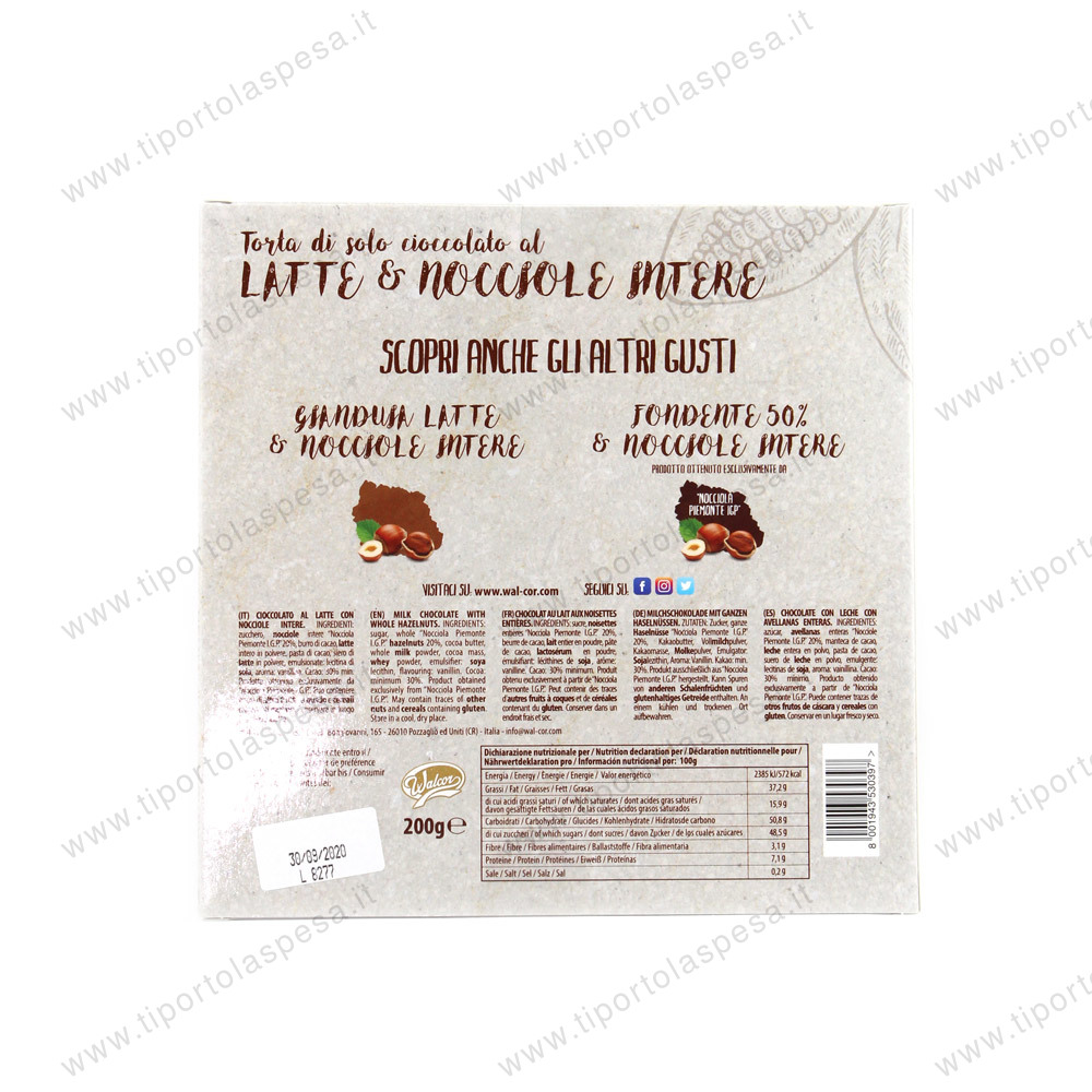 Torta cioccolato al latte e nocciole Walcor's gr.200 - immagine 2
