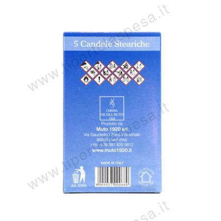 Candele steariche Cereria Nicola Muto x 5 - immagine 2