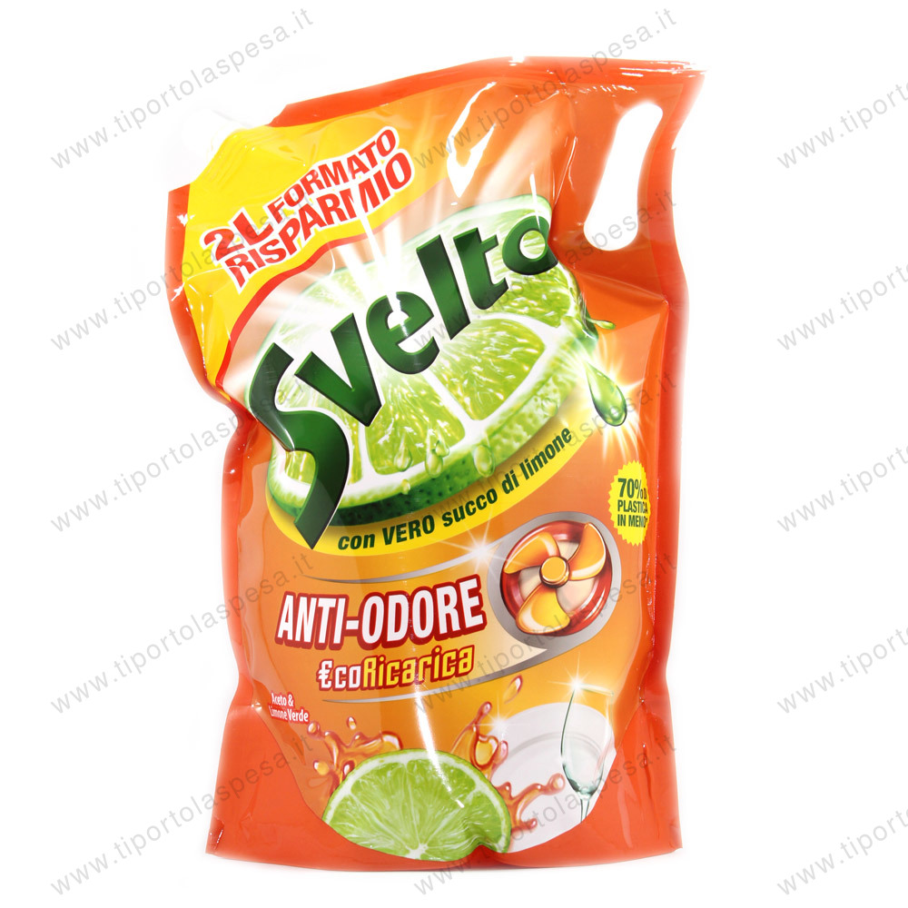 Detersivo stoviglie a mano Svelto ecoricarica aceto e limone lt.2