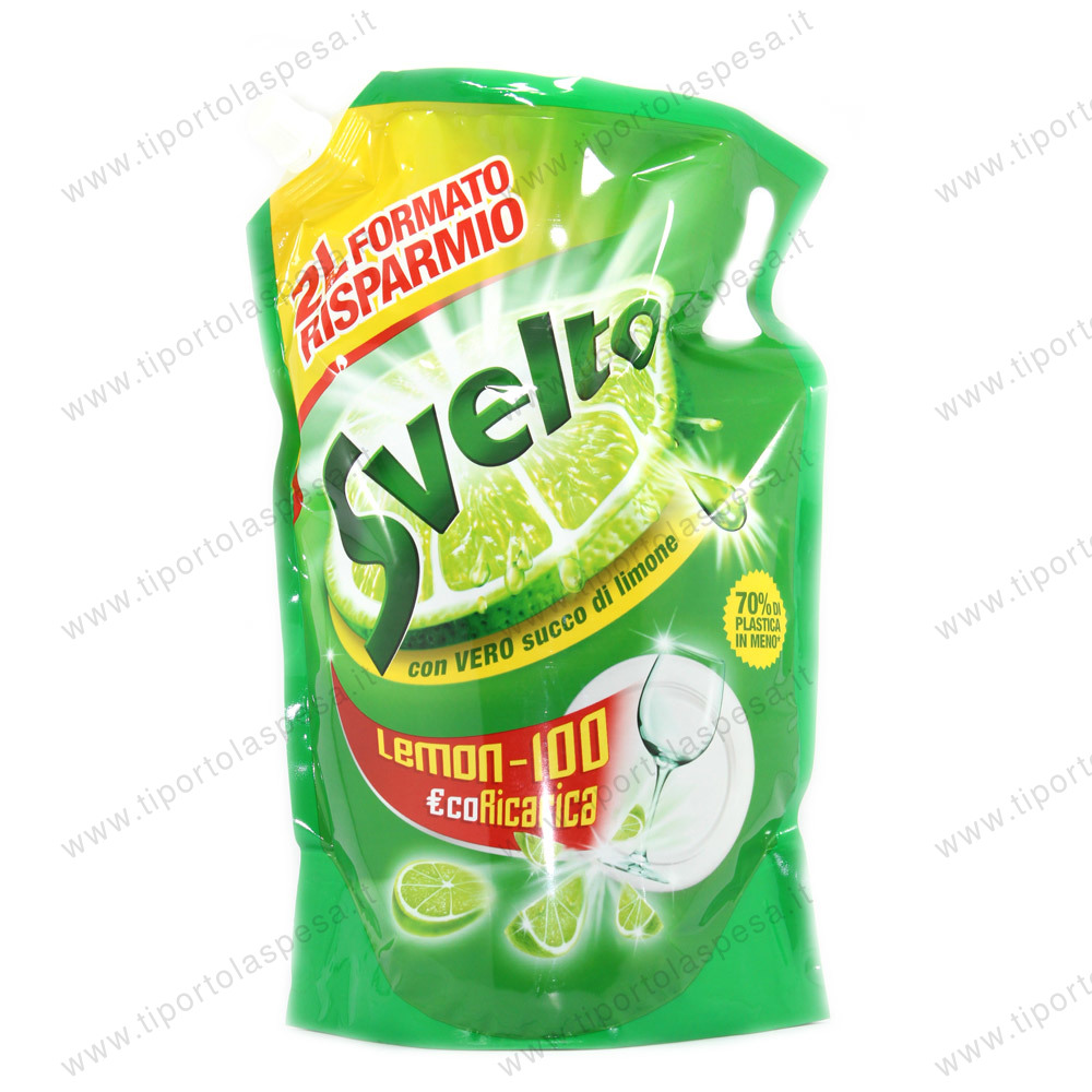 Detersivo stoviglie a mano Svelto ecoricarica limone lt.2