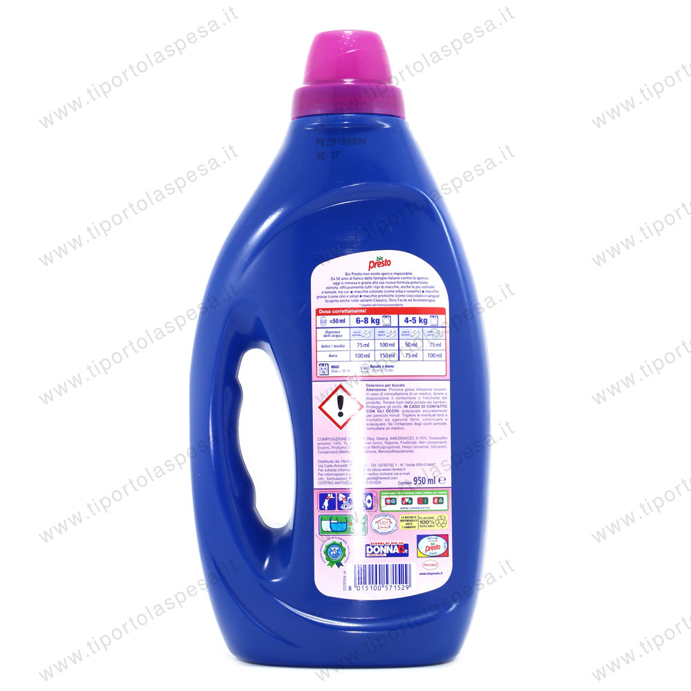 Detersivo liquido Bio Presto color 19 lavaggi ml.950 - immagine 2