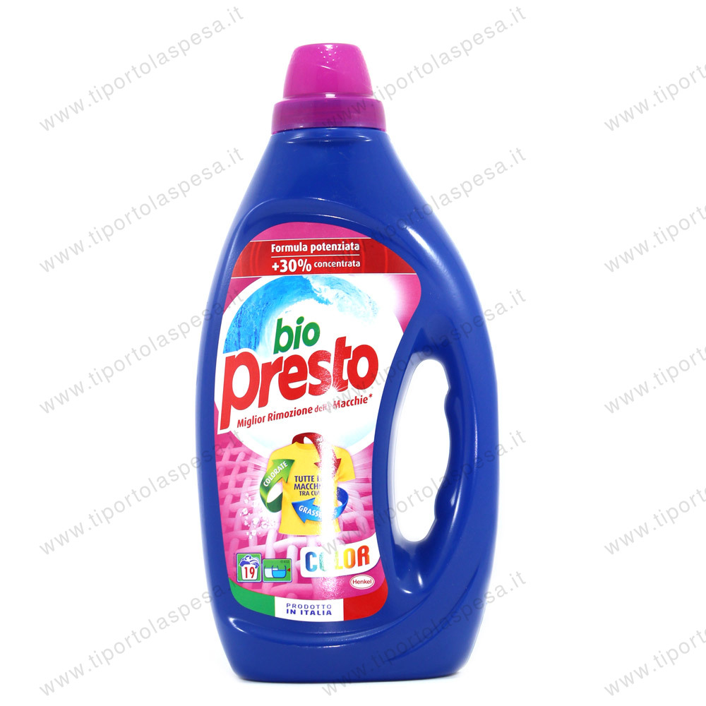 Detersivo liquido Bio Presto color 19 lavaggi ml.950
