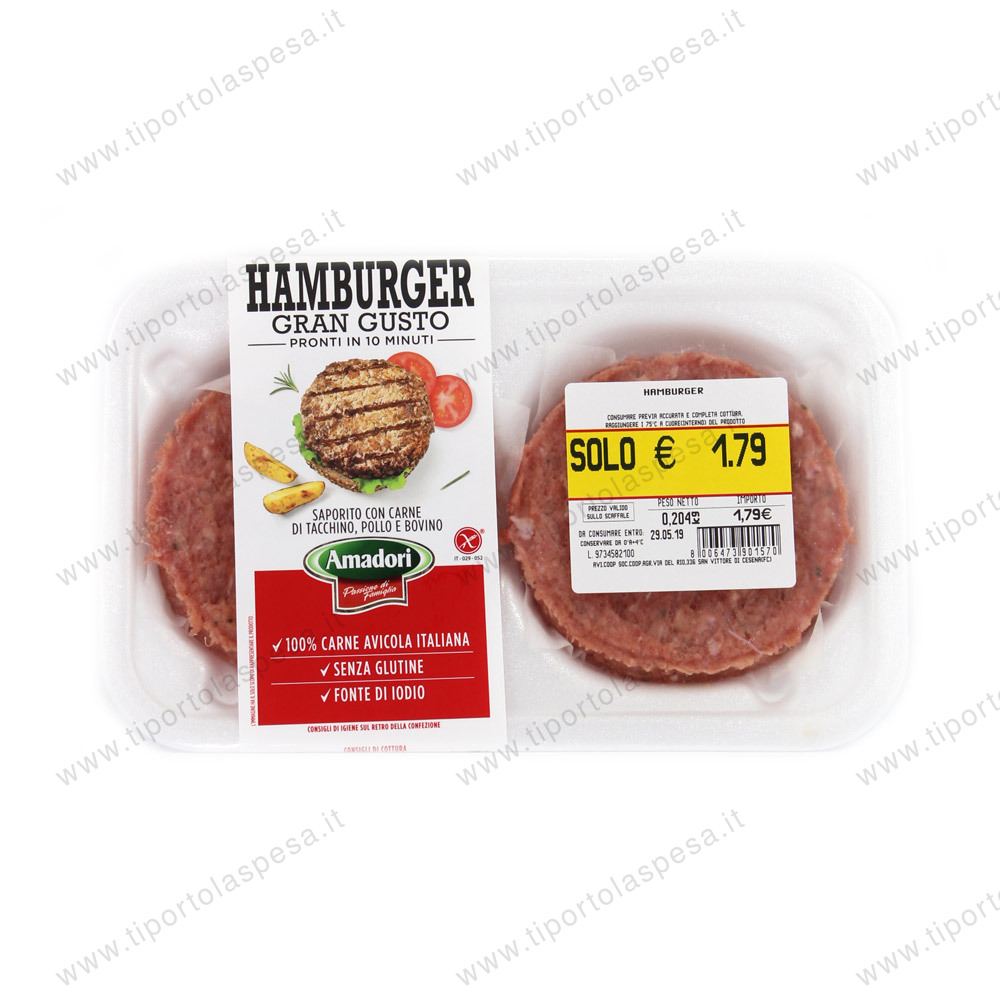 HAMBURGER DI POLLO AMADORI Amadori gr 204