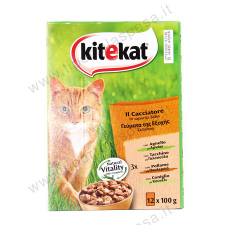 Bocconcini Kitekat gatto il Cacciatore vari gusti gr.100 x 12