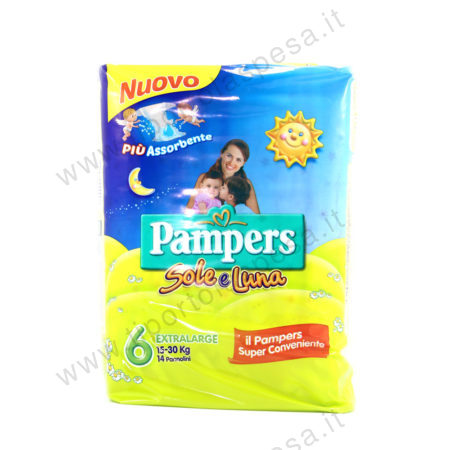Pannolini Pampers sole e luna nr.6 extralarge x 14 kg.15-30