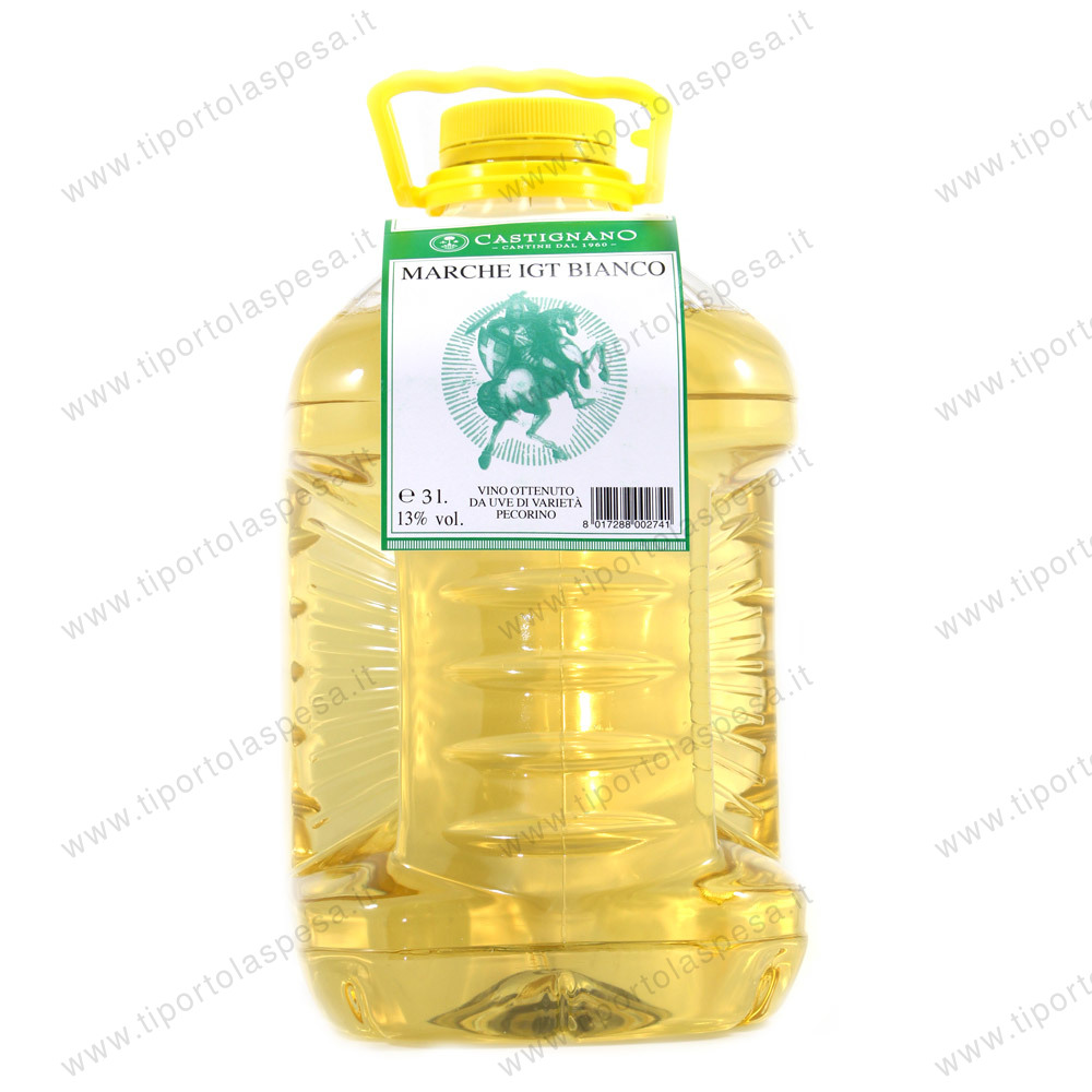 Vino bianco marche igt varietà pecorino Cantine di Castignano lt.3